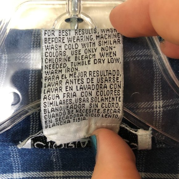 VICTORIA JONES WOMAN Denim Style Plaid Shacket Shirt Jacket Zip Up Size X - Picture 5 of 11